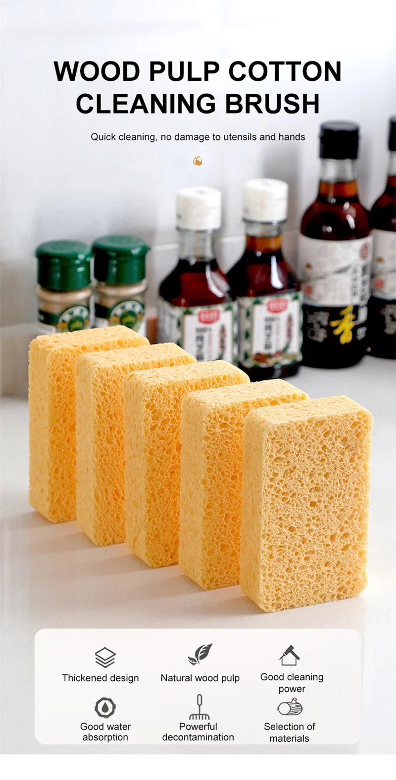 Kitchen Wood Pulp Melamine Sponge