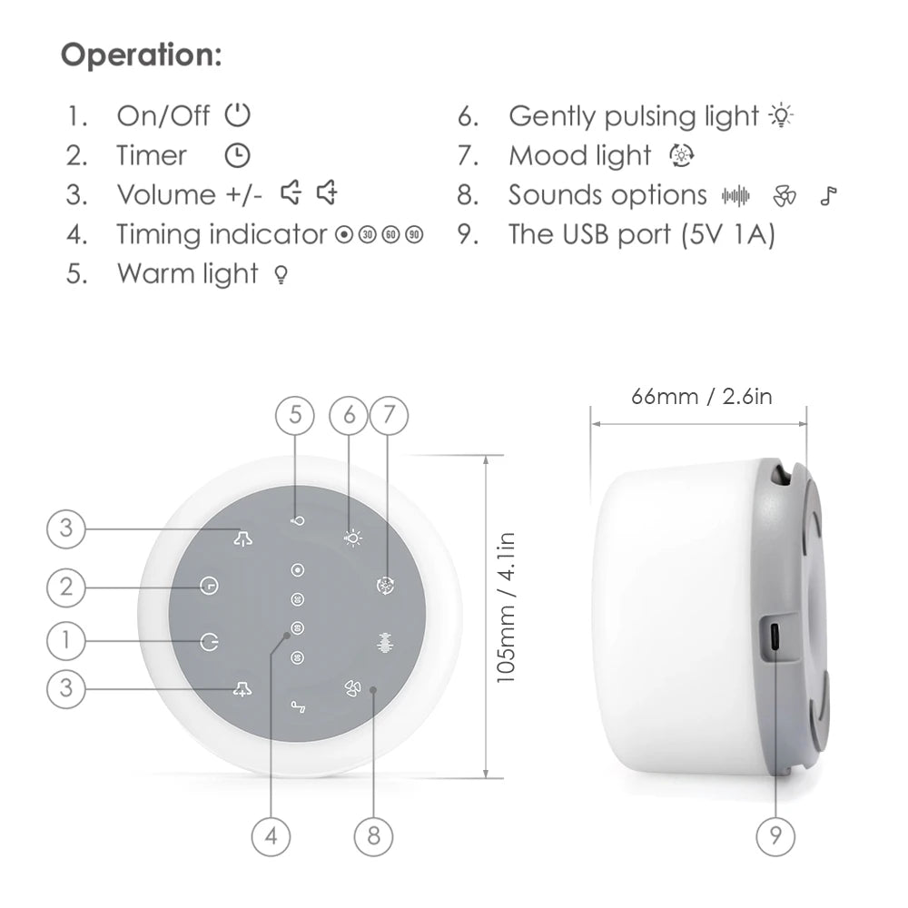 RGB Portable White Noise Machine