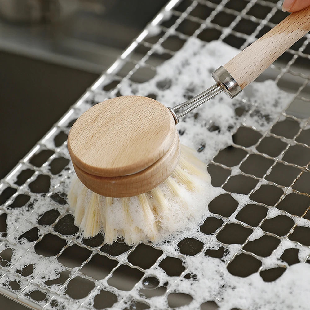 Wooden Dish Brush with Natural Sisal and Coconut
