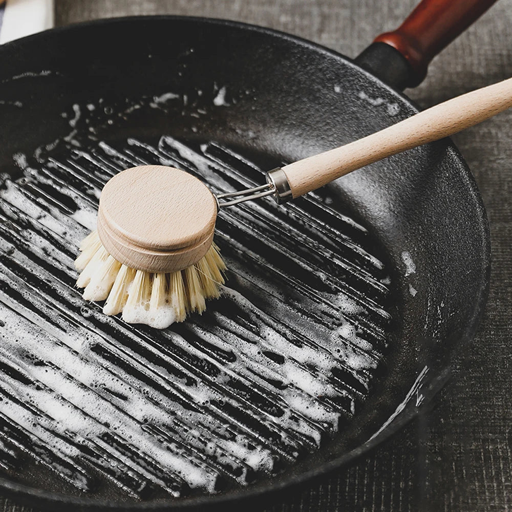Wooden Dish Brush with Natural Sisal and Coconut