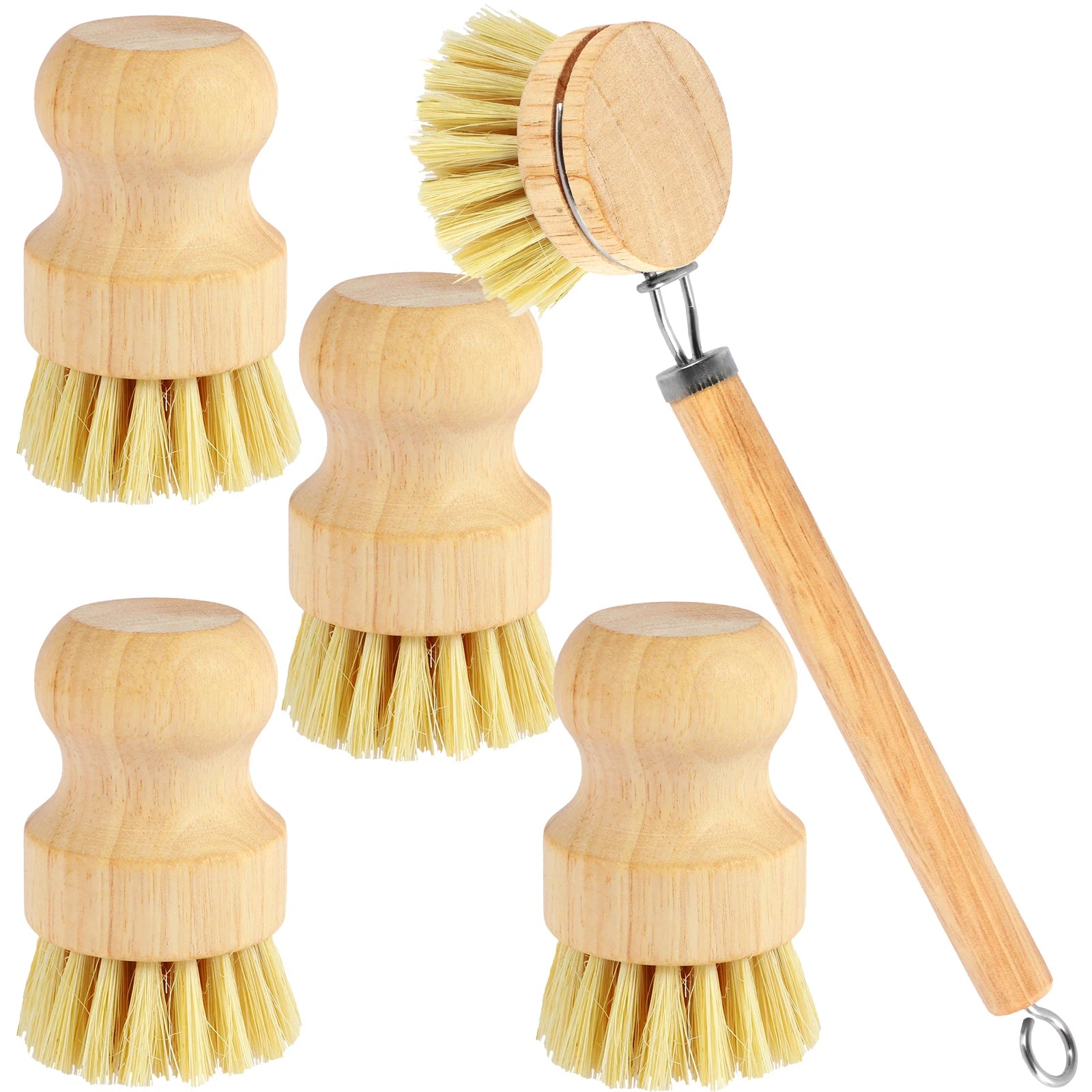 Wooden Dish Brush with Natural Sisal and Coconut