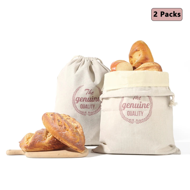 Reusable Beeswax Linen Bread Bag