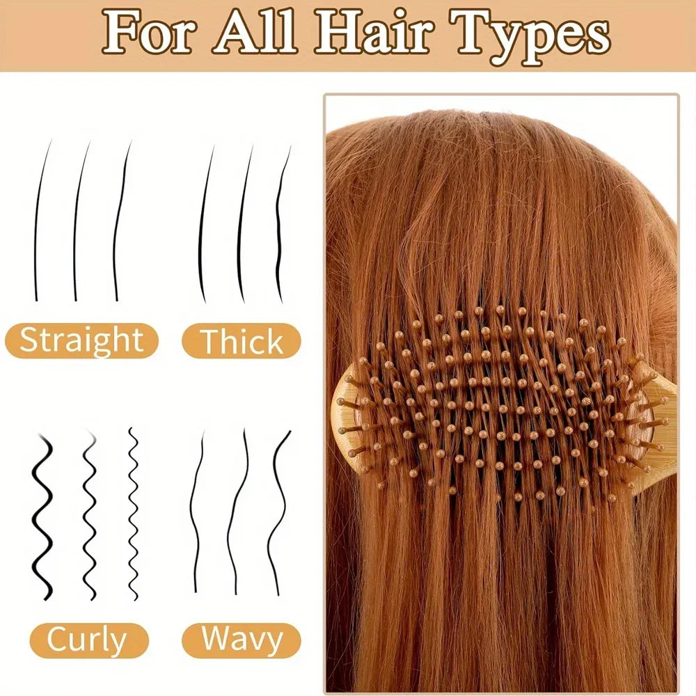 Natural Bamboo Paddle Comb