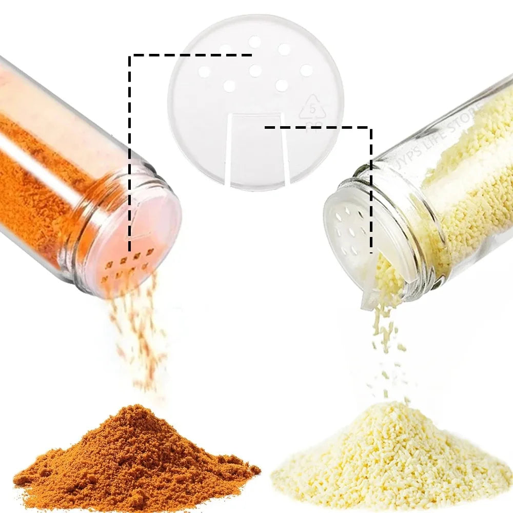 12 pcs Glass Spice Jars with Bamboo Lids