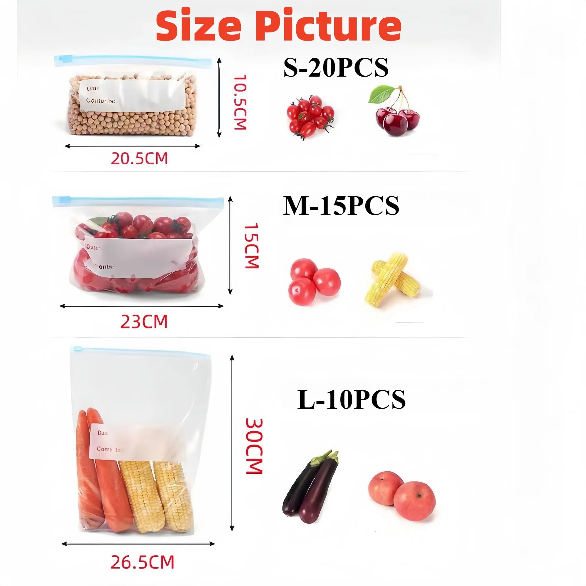 45PCS Reusable Silicone Food Storage