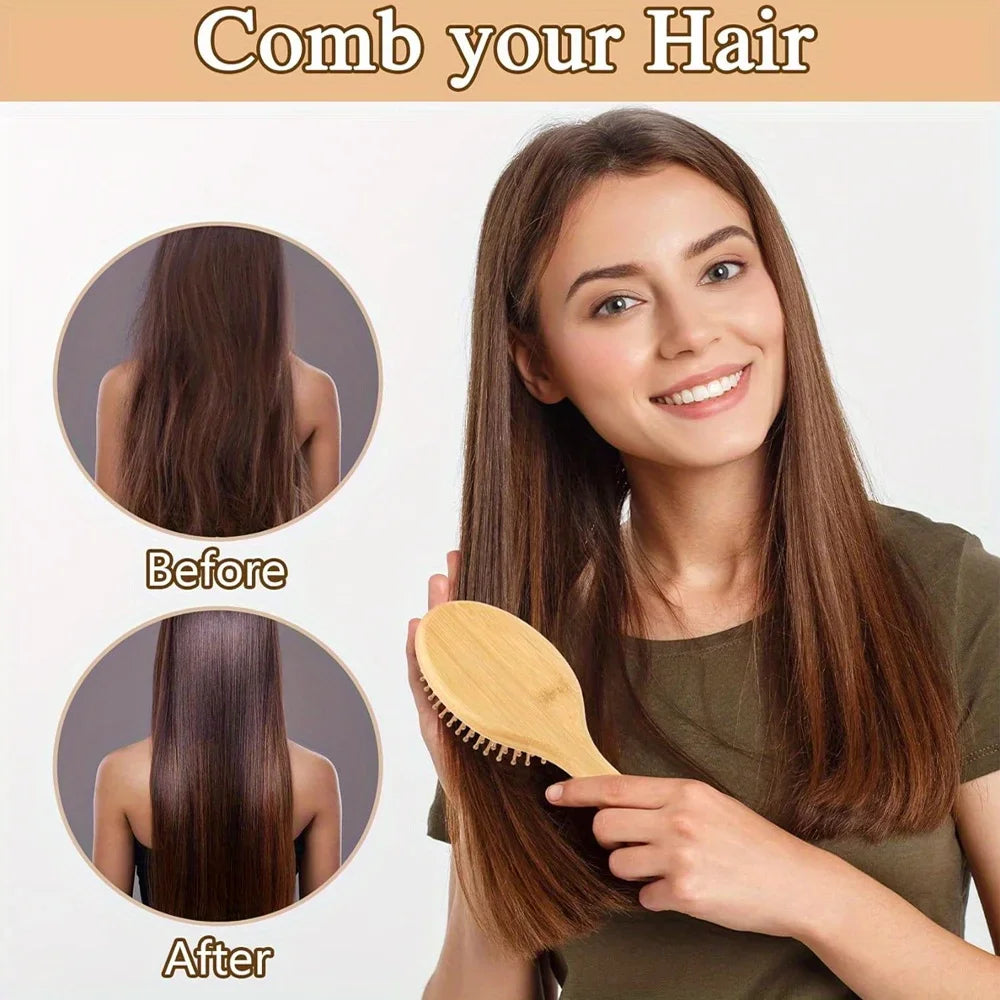 Natural Bamboo Paddle Comb
