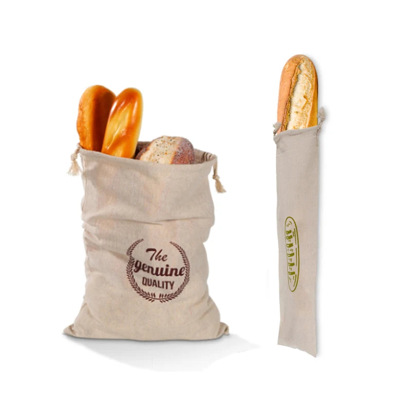 Reusable Beeswax Linen Bread Bag