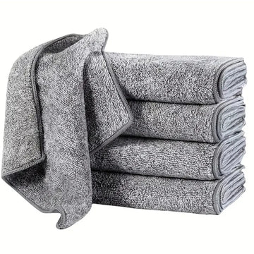 10 pcs Gray Bamboo Charcoal Dishcloth