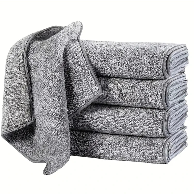 10 pcs Gray Bamboo Charcoal Dishcloth
