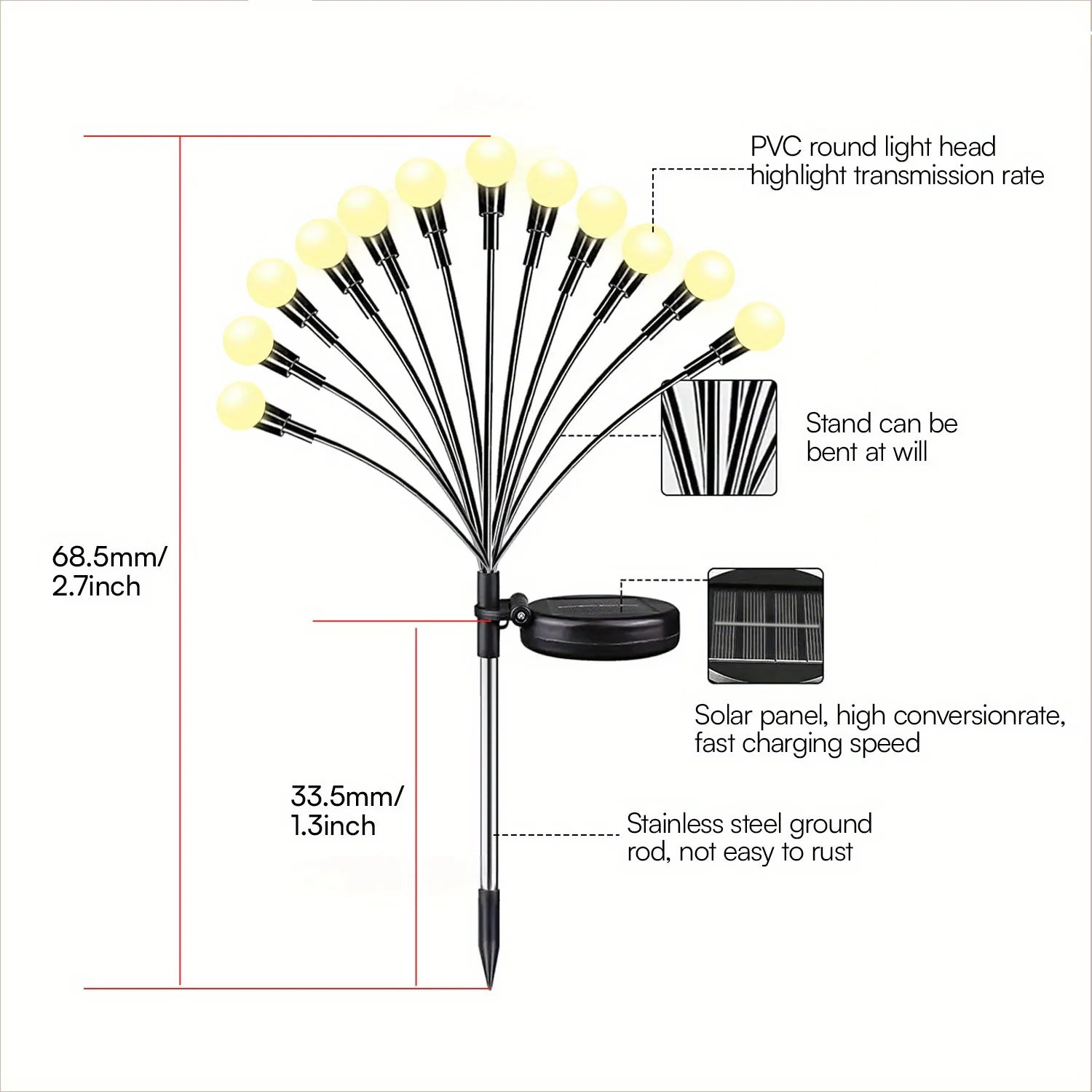 6/10 Waterproof LEDs Solar Garden Light