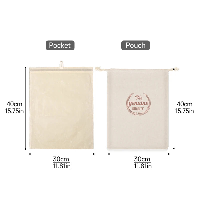 Reusable Beeswax Linen Bread Bag