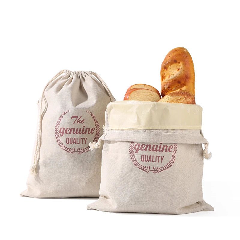 Reusable Beeswax Linen Bread Bag